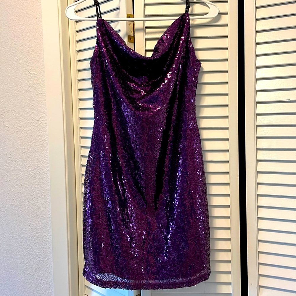 Sequins Purple Party Dress